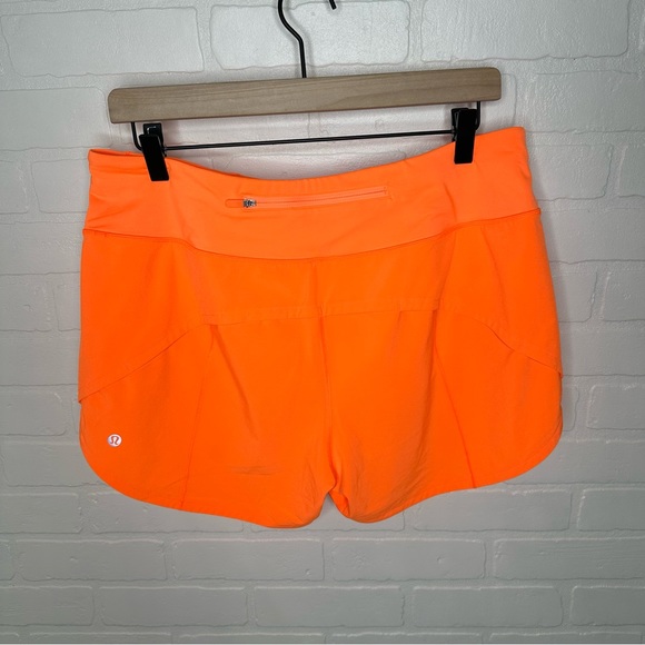 Lululemon Speed Up Short Long *4" Highlight Orange sz 10 - Picture 5 of 9